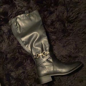 Black Boots with Gold Buckle